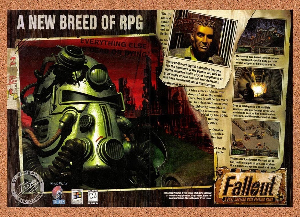 1997 Fallout PC Original Advertisement / Retro Promo v3