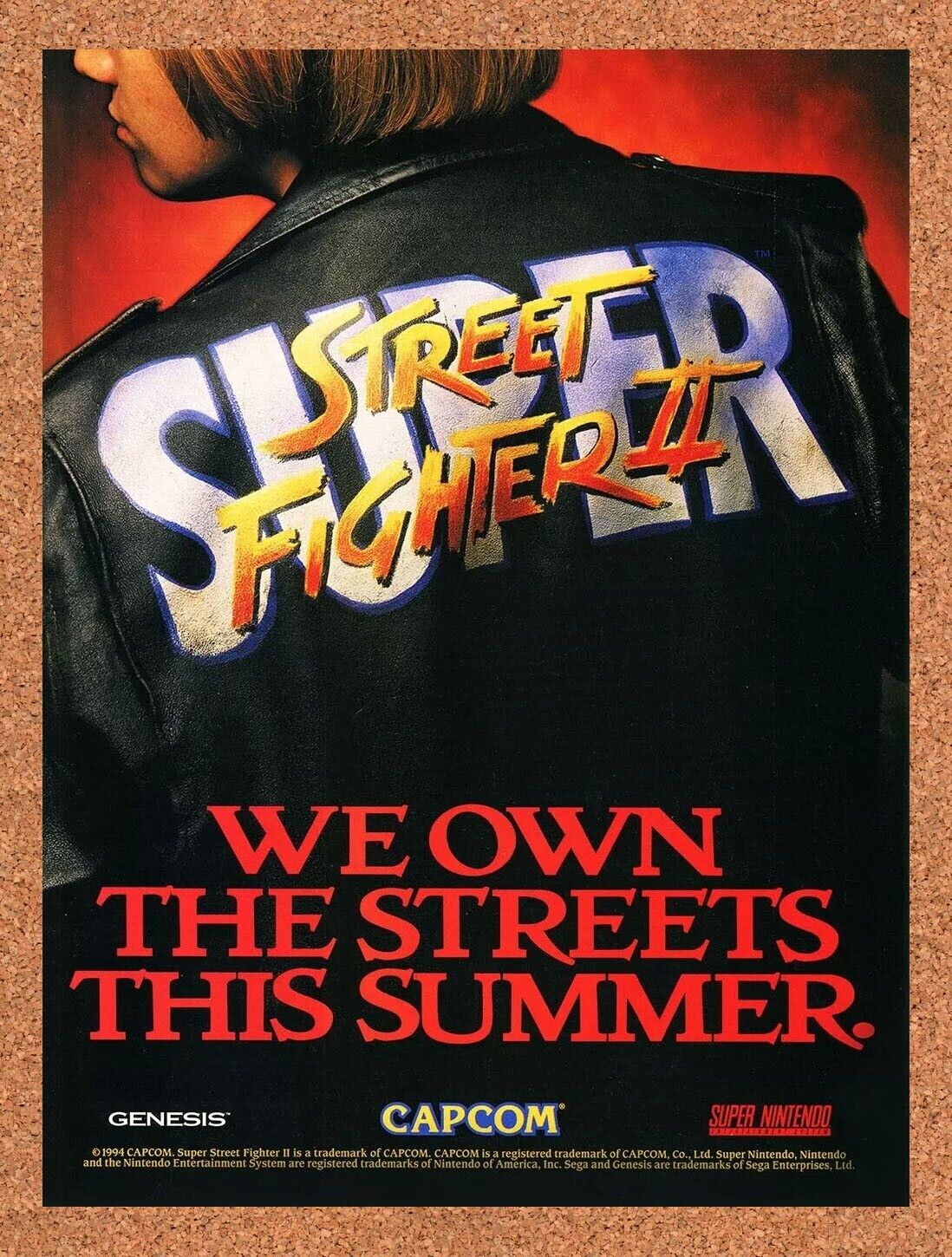 Super Street Fighter II SNES Original 1994 Ad Authentic Video Game Promo