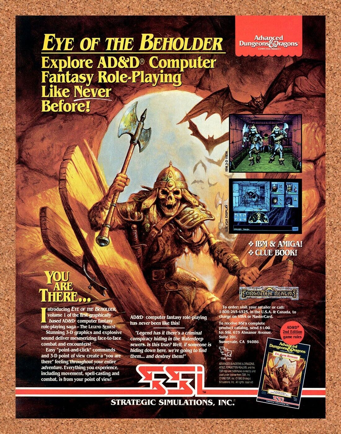 Advanced Dungeons & Dragons Eye Of The Beholder Original 1991 Vintage Ad - Promo