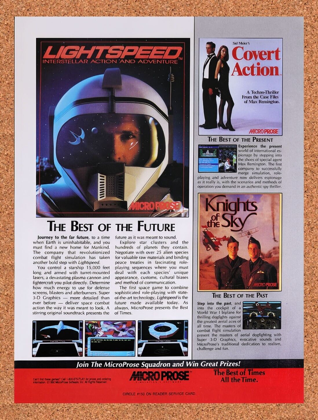 1990 Microprose PC Games Original Advertisement / Retro Wall Art v5