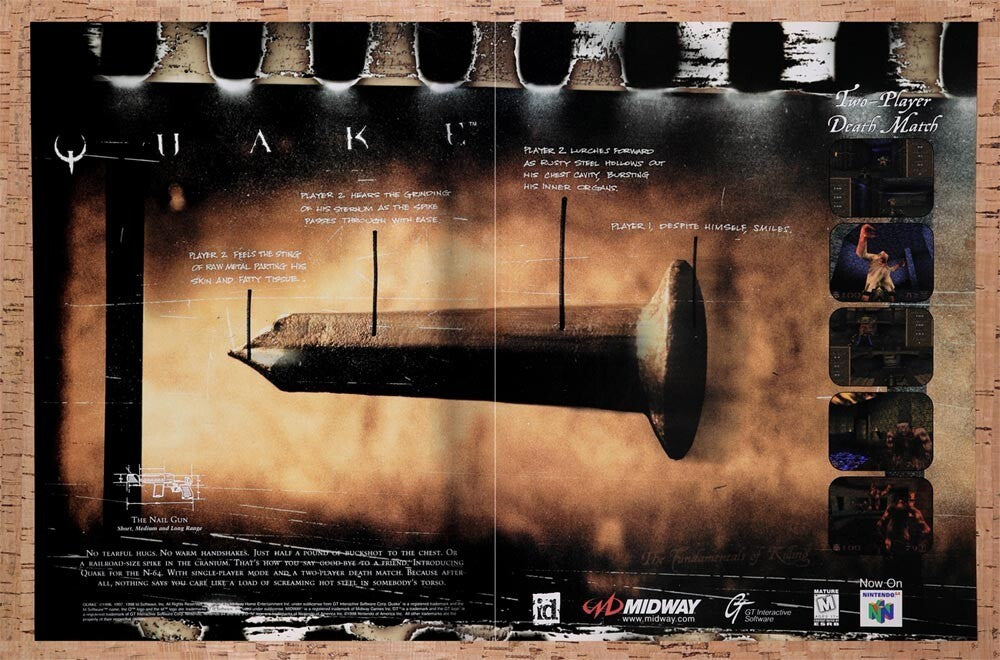 1998 Quake N64 Original Advertisement / Retro Wall Art v4