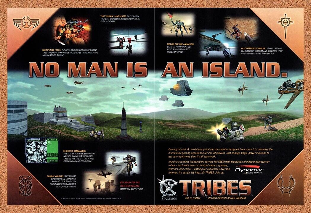 1998 Tribes PC Original Advertisement / Retro Wall Art v3