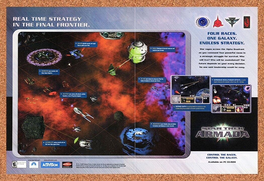Star Trek Armada PC Original 2002 Ad Authentic Windows Computer Video Game Promo