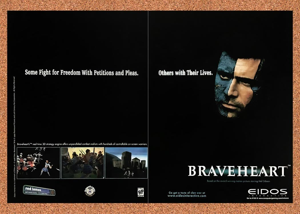 1999 Braveheart PC Original Advertisement / Retro Promo v1