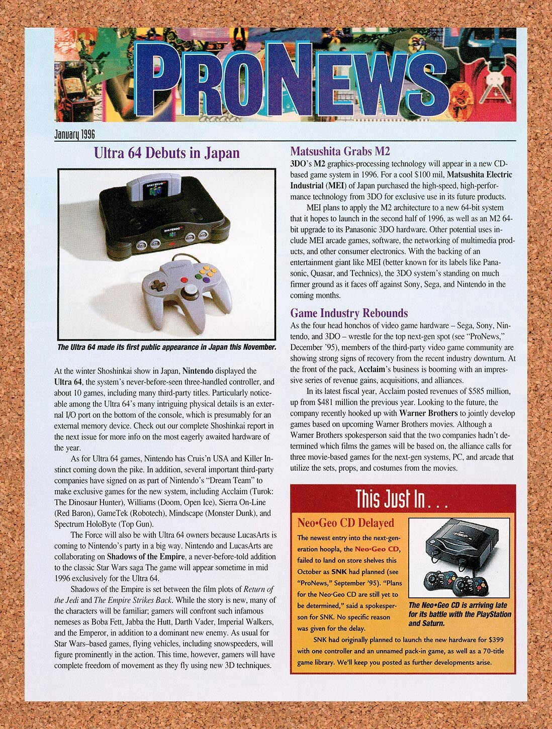 1996 Nintendo 64 Ultra 64 Debuts In Japan Original Ad / Retro Wall Art v9