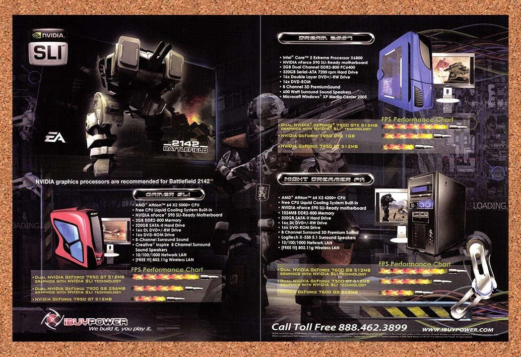 2006 Battlefield 2142 iBuyPower Gamer SLI nVidia Original Ad / Promo v10