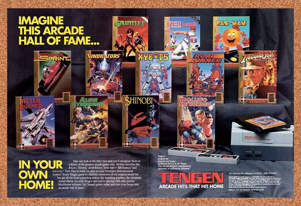 1989 Tengen NES Games Original Advertisement / Retro Wall Art v6