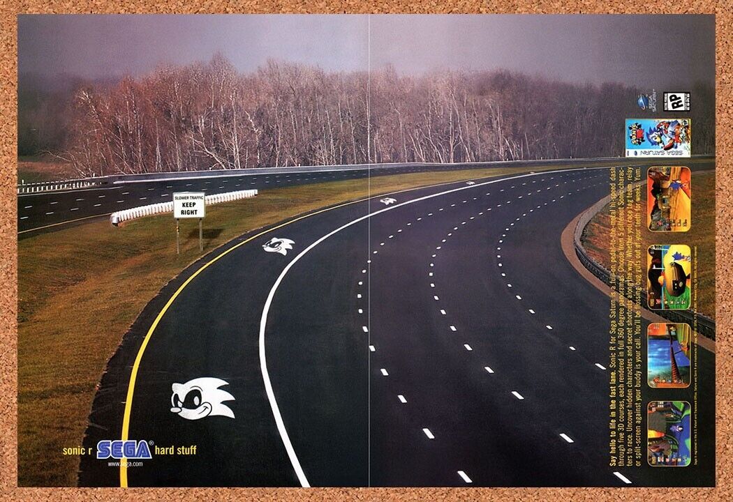 1997 Sonic R Saturn Original Advertisement / Retro Wall Art v1
