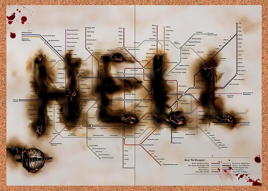 2007 Hellgate London Map Display Original Advertisement / Retro Promo v7