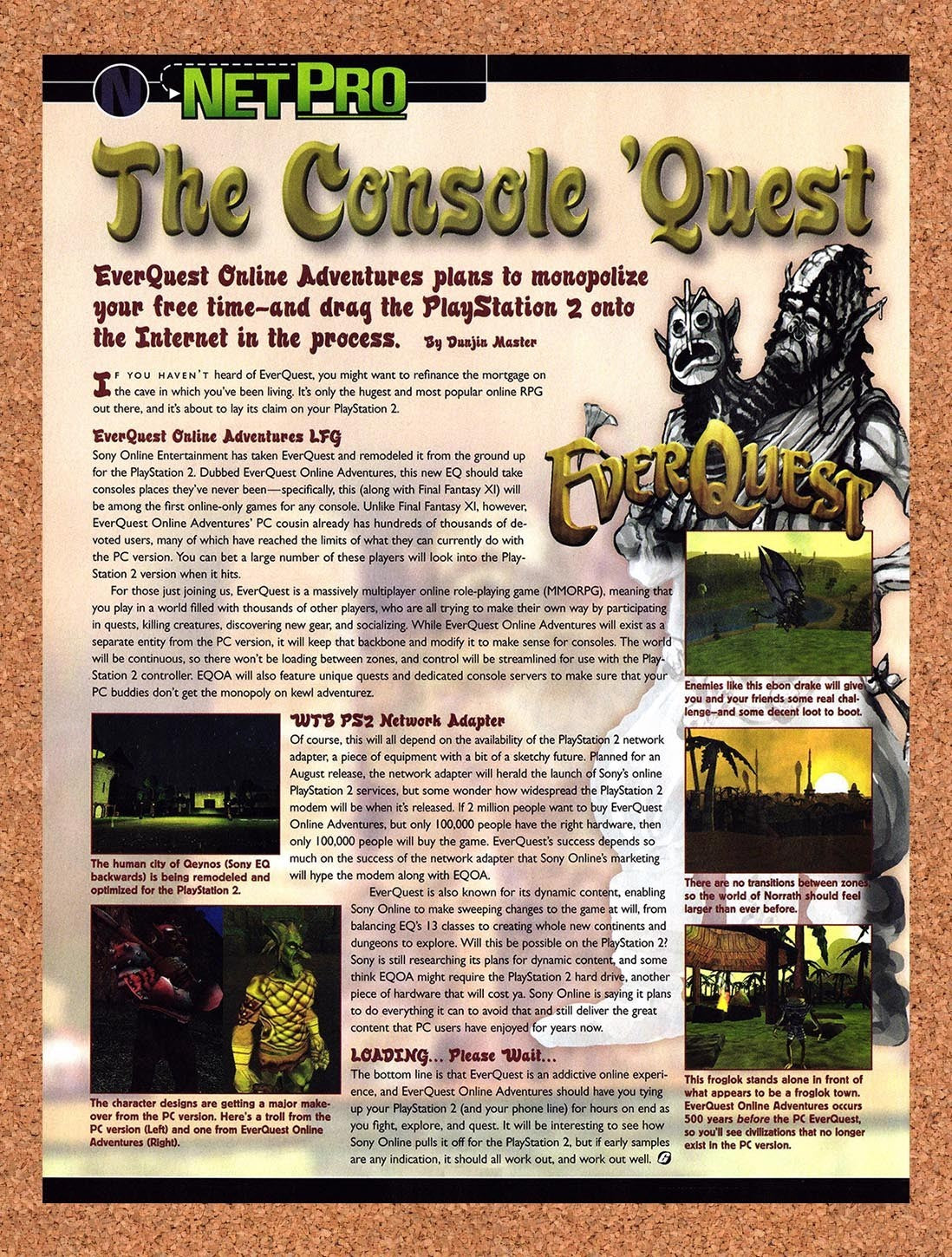 2002 EverQuest Online Adventures PS2 Preview Original Advertisement / Promo vr1