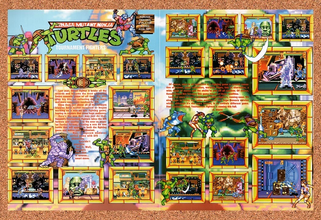 1993 TMNT Tournament Fighters SNES Original Ad / Retro Wall Art v6