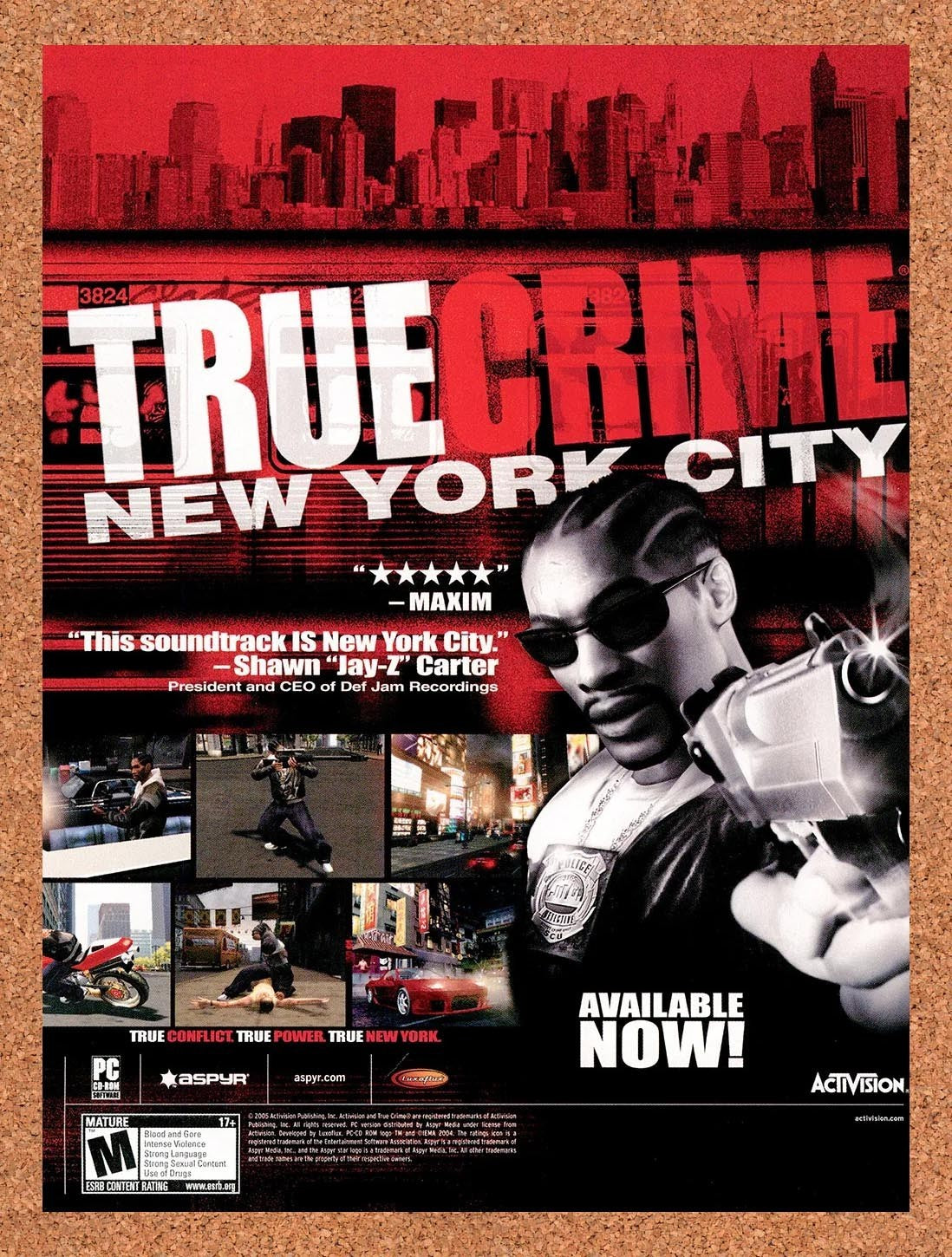 2006 True Crime New York City PC Original Advertisement / Retro Promo v2