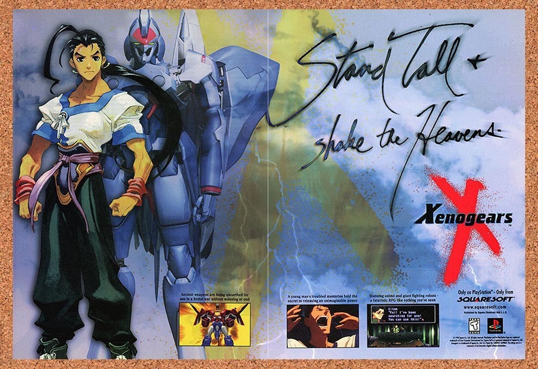 1998 Xenogears PS1 Original Advertisement / Retro Promo v1