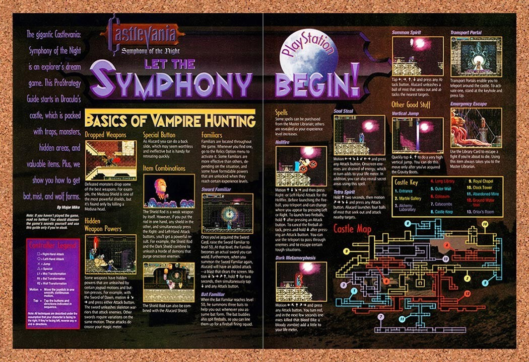 1997 Castlevania Symphony Of The Night PS1 Original Advertisement / Promo vr2