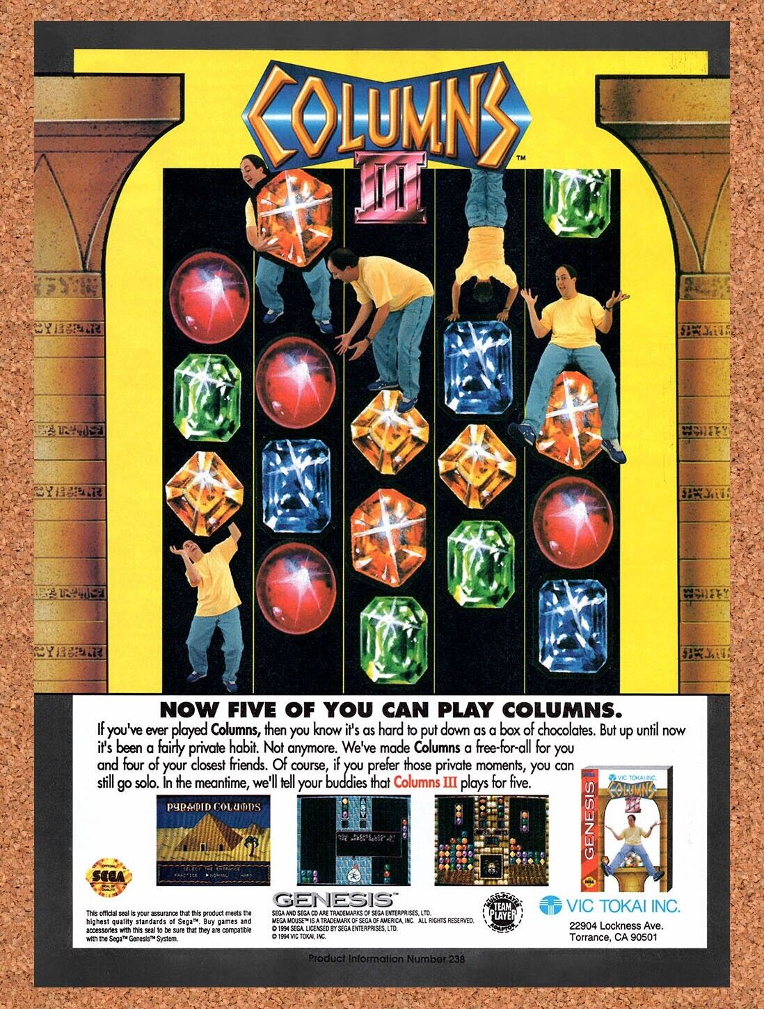 1994 Columns Genesis Original Advertisement / Retro Wall Art v2