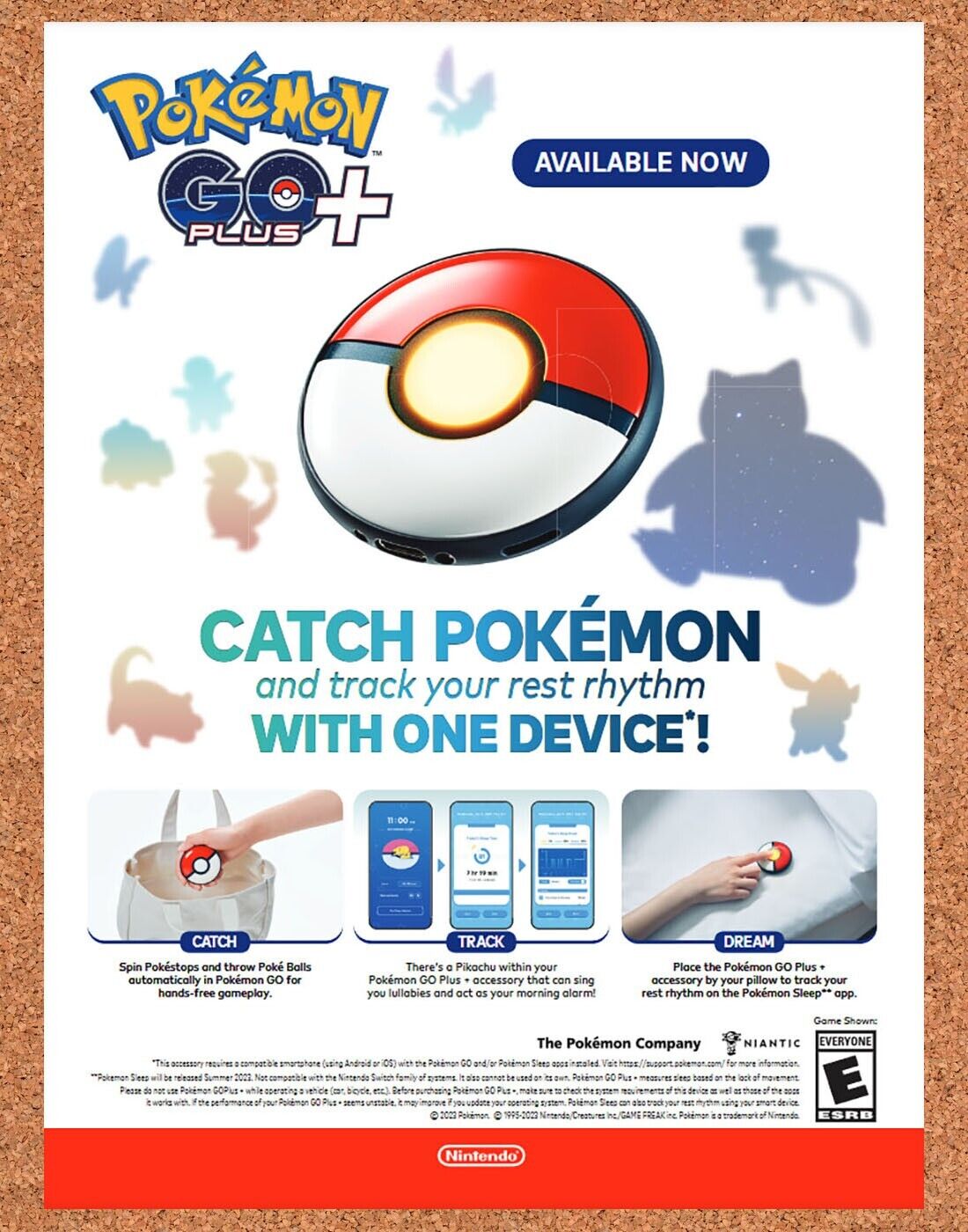 Pokemon Go Plus Mobile Original 2023 Vintage Ad - Video Game Promo