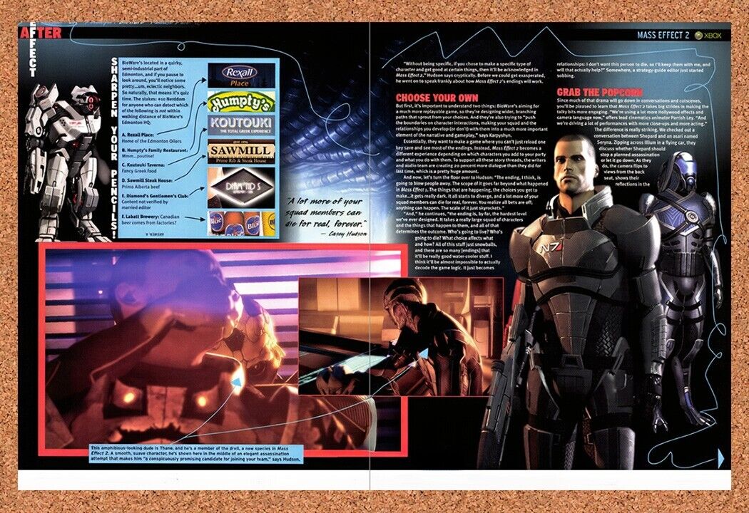 2009 Mass Effect 2 Xbox 360 Original Advertisement / Retro Wall Art v3