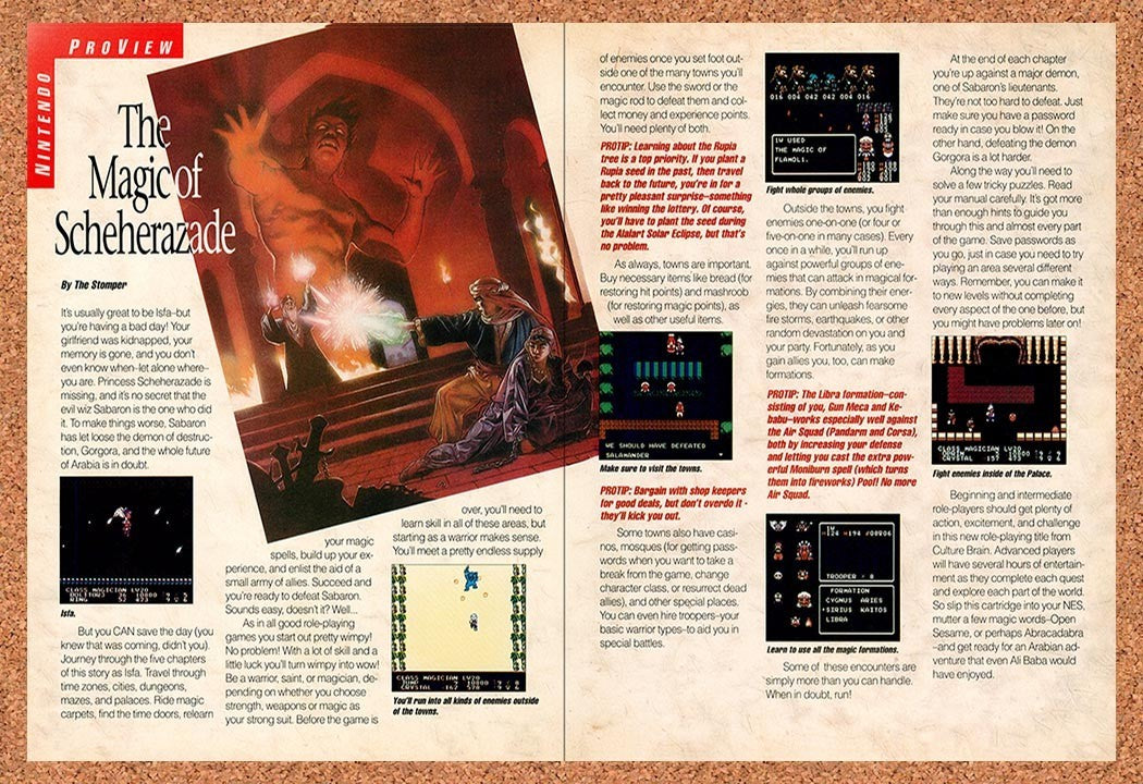1989 Magic Of Scheherazade NES Original Advertisement / Retro Promo vr1