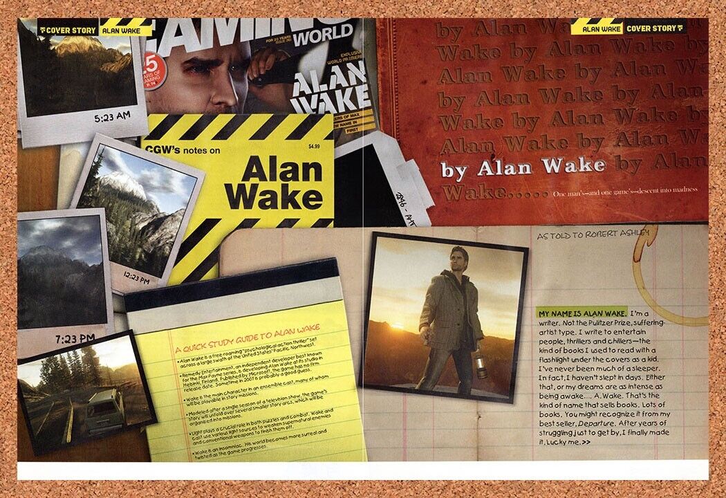 Original 2006 Alan Wake PC Vintage Ad - Video Game Review Promo Wall Art 1