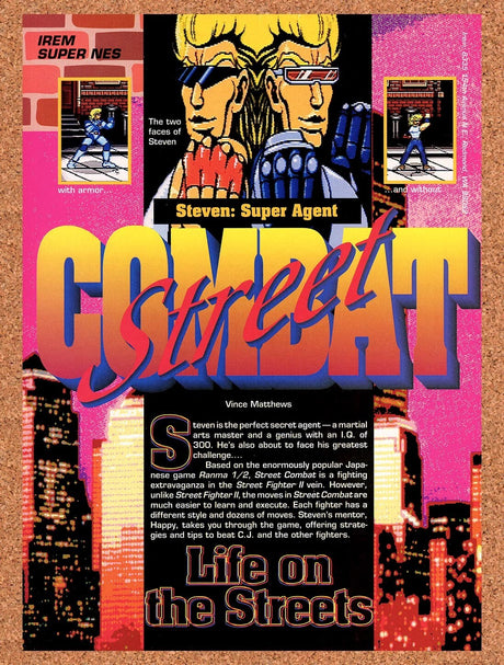 1993 Street Combat SNES Original Advertisement / Retro Wall Art v1