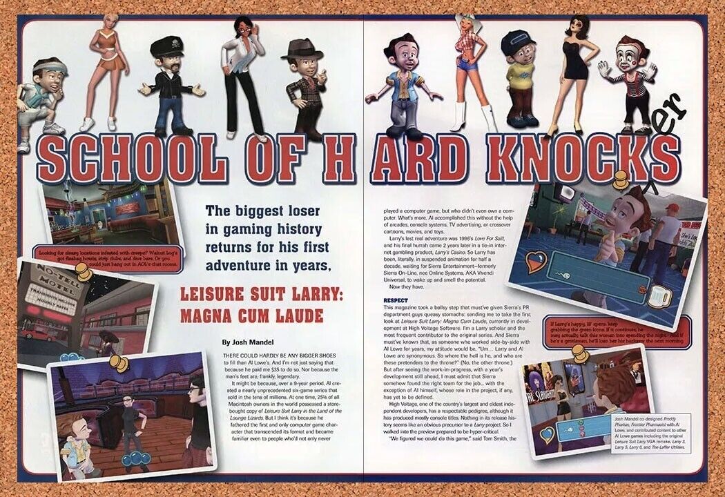 Leisure Suit Larry Magna Cum PC Original 2005 Ad Authentic Video Game Promo