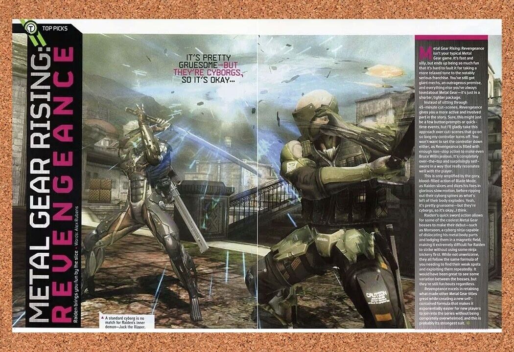 Metal Gear Rising Revengeance PS3 Original 2015 Ad Authentic Video Game Promo