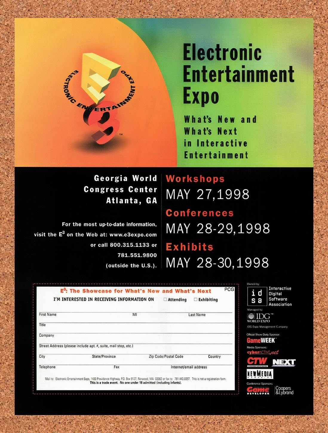 1998 E3 Expo Atlanta Original Advertisement / Retro Promo v1