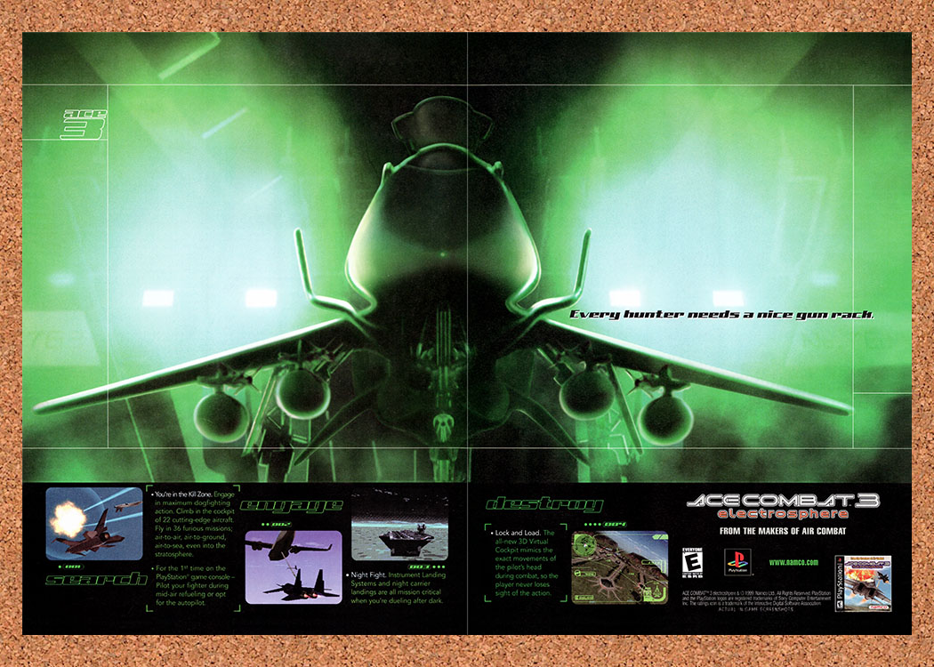 2000 Ace Combat 3 Electrosphere PS1 Original Advertisement / Retro Promo v1
