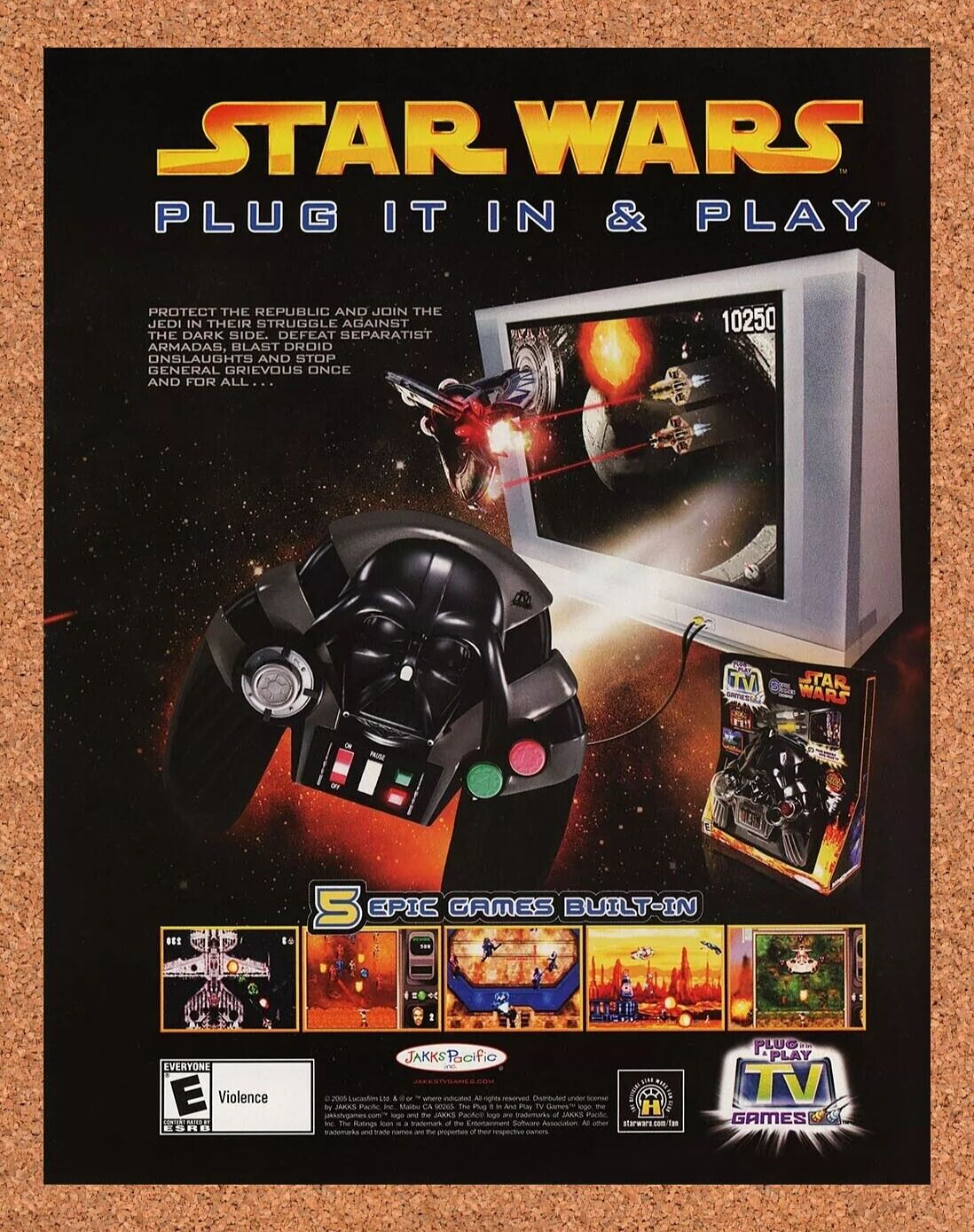 Star Wars Plug It In & Play Original 2007 Ad Authentic Console Video Game Promo