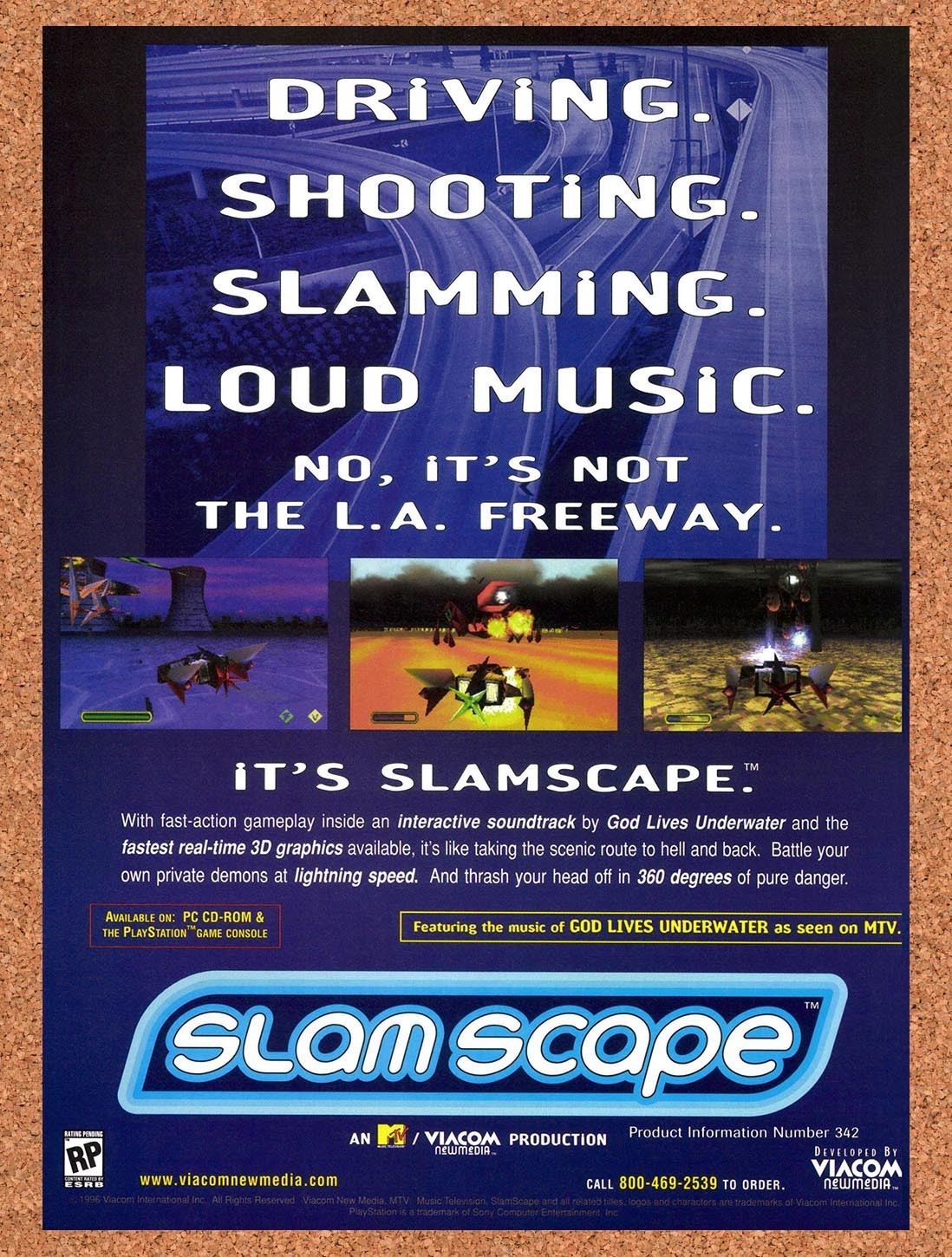 1996 SlamScape PC Original Advertisement / Retro Promo v2