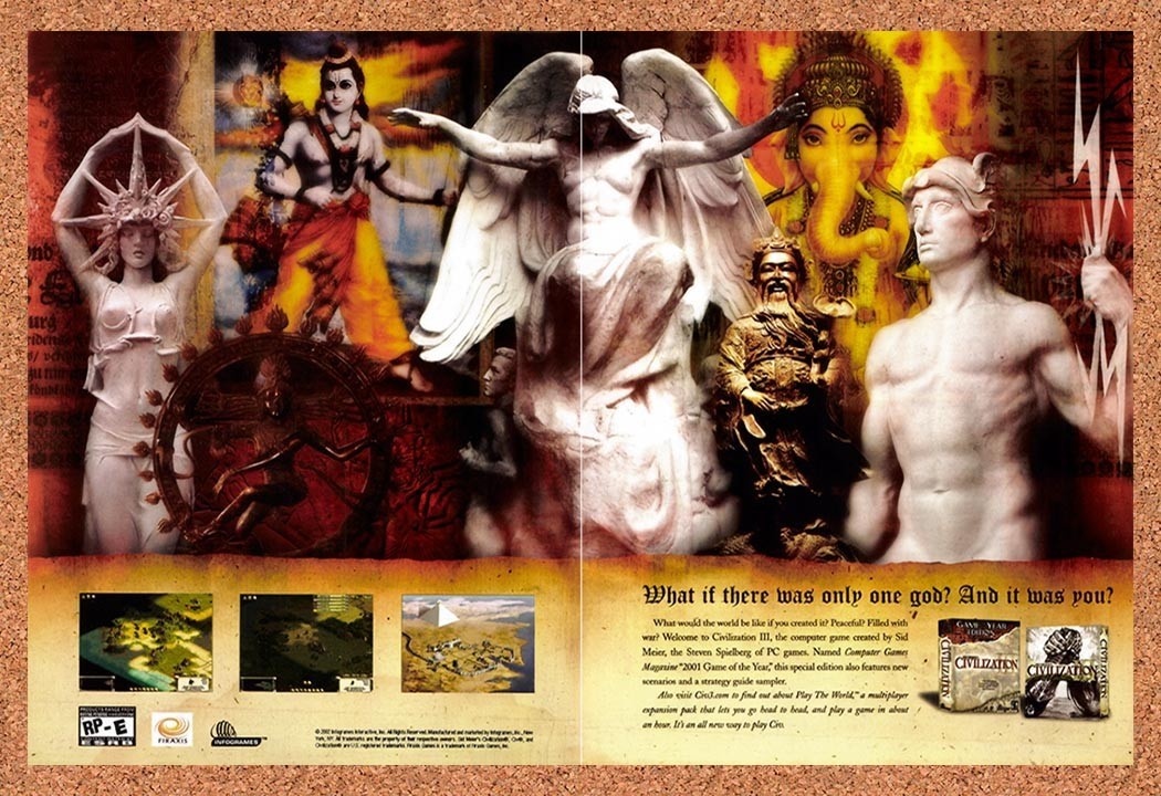 2002 Civilization III PC Original Advertisement / Retro Promo v4