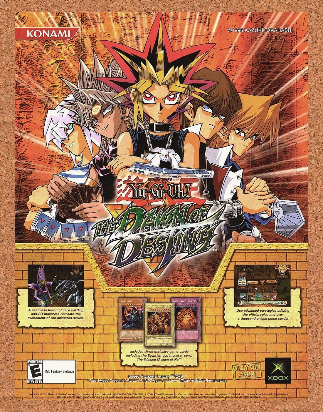 Original 2004 Yu-Gi-Oh Dawn Of Destiny Xbox Vintage Ad - Video Game Art Promo