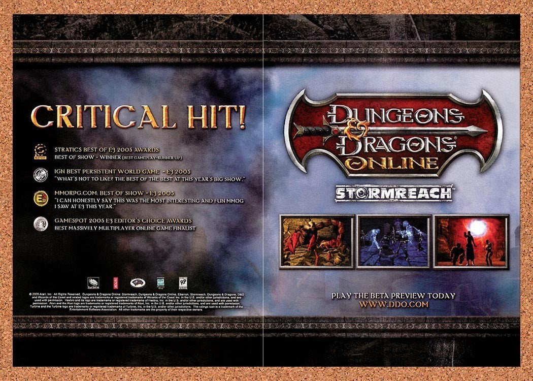 2005 Dungeons & Dragons Online Stormreach PC Original Advertisement / Promo v6
