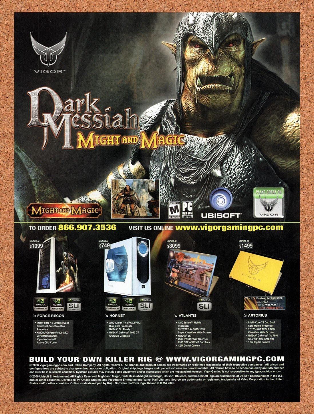 2007 Might And Magic Dark Messiah Vigor Gaming PC Original Ad / Retro Promo v2