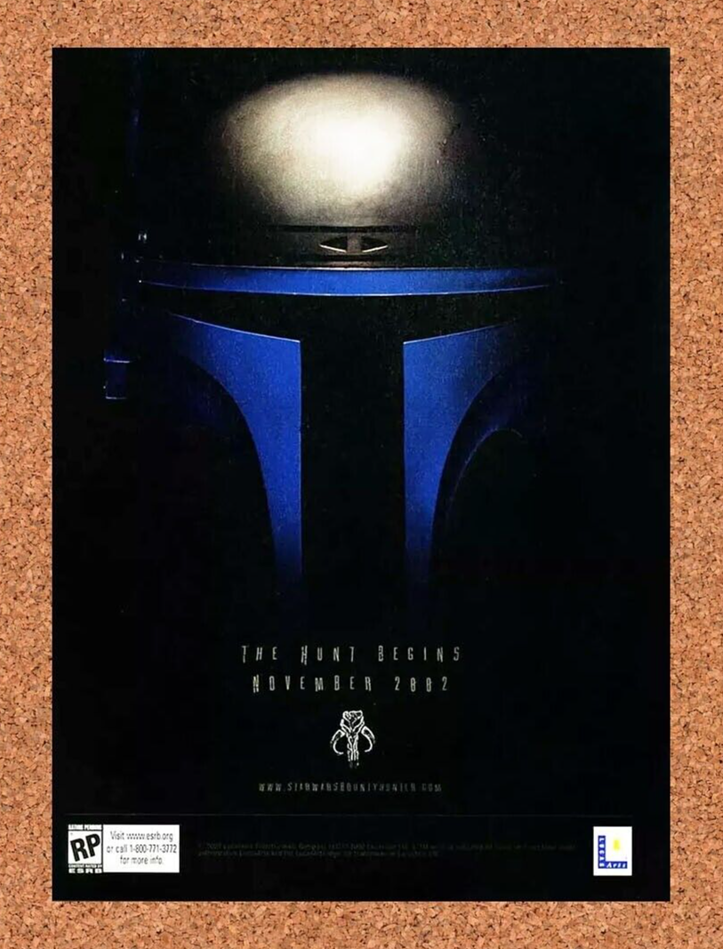 Star Wars Bounty Hunter GameCube Original 2004 Ad Authentic Video Game Promo v1