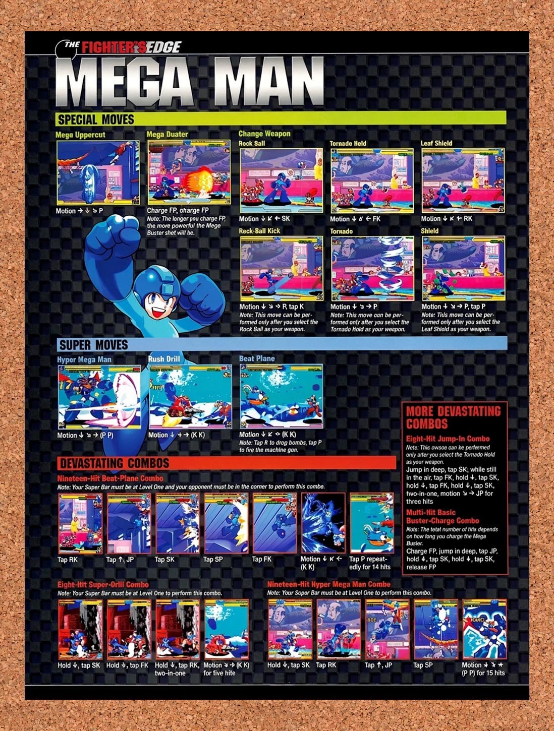 1999 Marvel vs Capcom Clash Of Super Heroes Mega Man Special Moves Original Ad 2