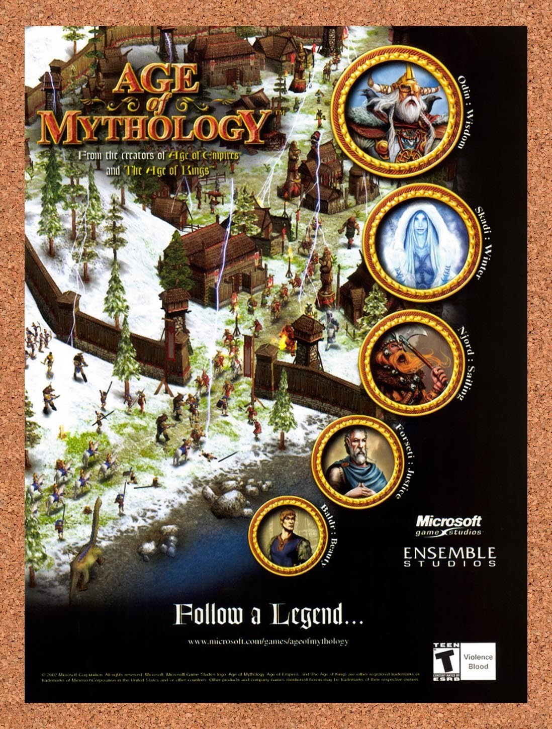 2002 Age Of Mythology PC Original Advertisement / Retro Promo v2
