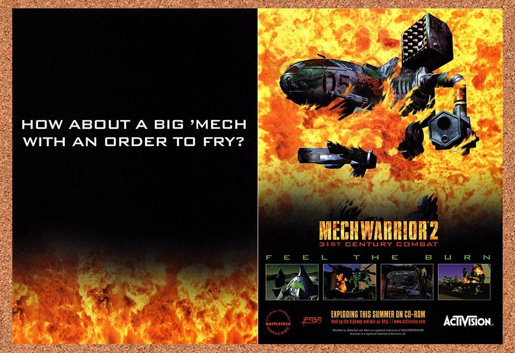 1995 MechWarrior 2 PC Original Advertisement / Retro Promo v4