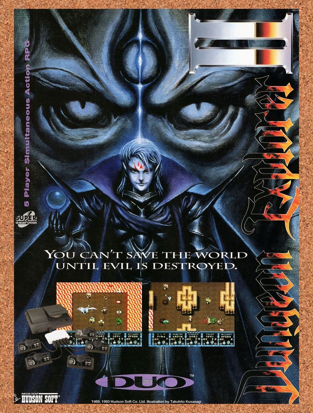 1993 Dungeon Explorer II TurboDuo Original Advertisement / Retro Wall Art v1