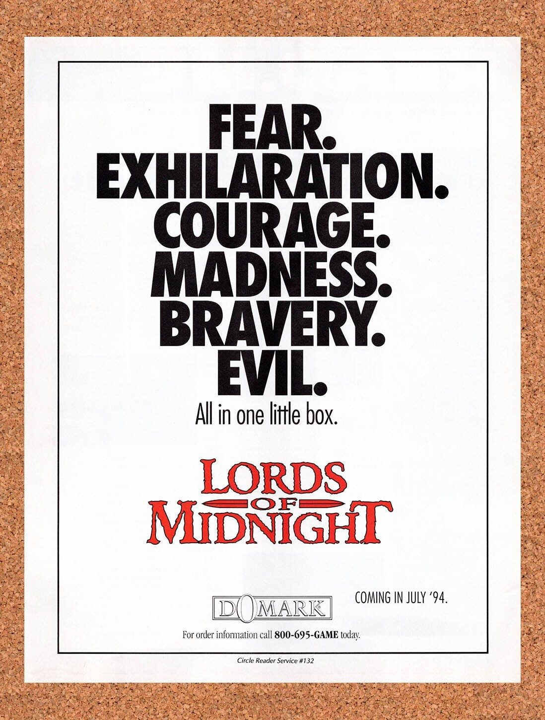 1994 Lords Of Midnight PC Original Advertisement / Retro Wall Art v4