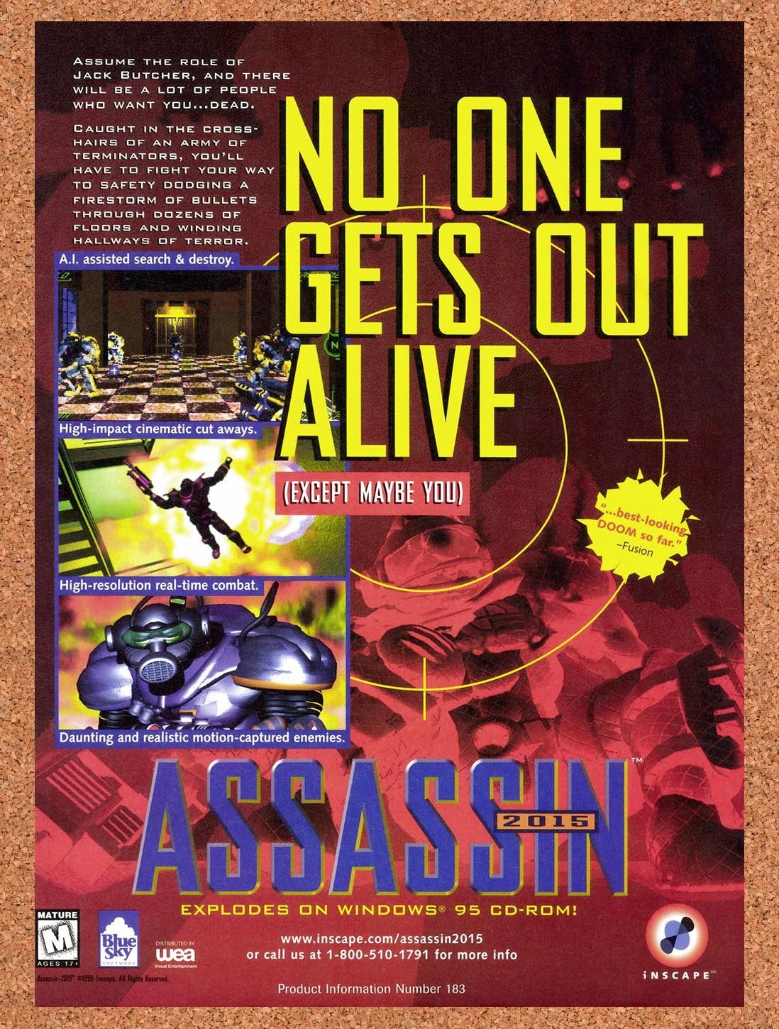 1996 Assassin 2015 PC Original Advertisement / Retro Promo v1