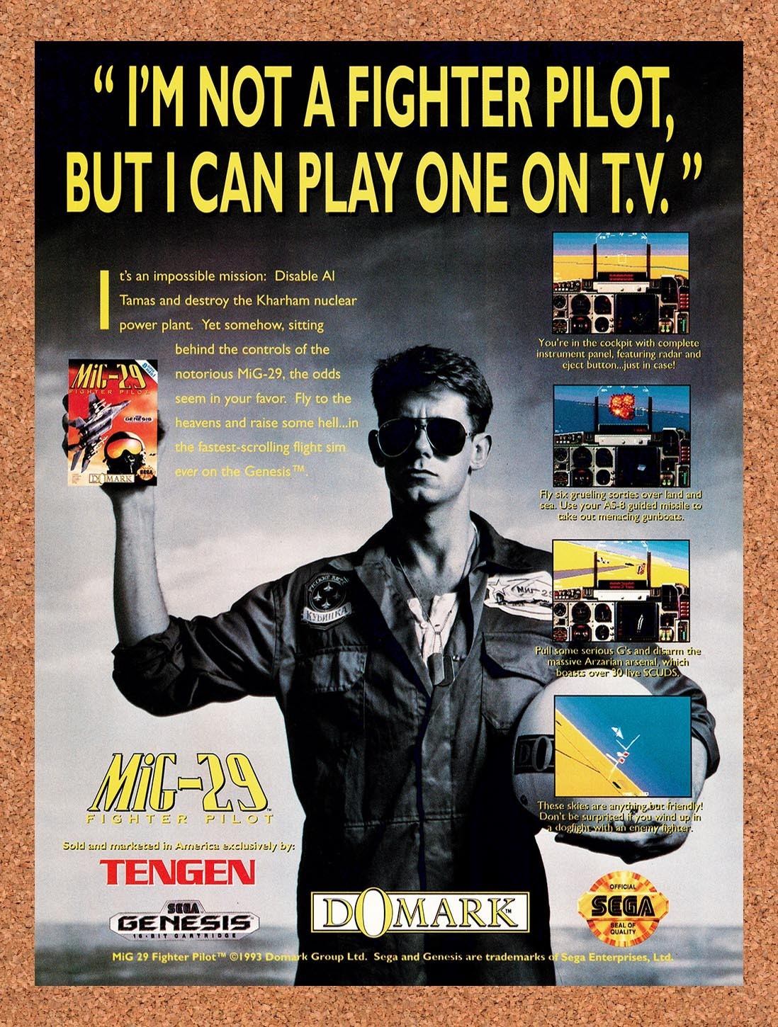 1993 MiG-29 Genesis Original Advertisement / Retro Promo v1