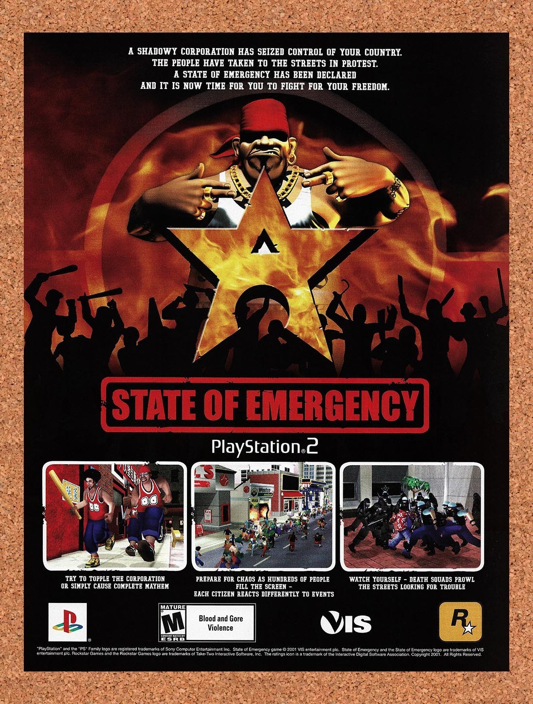 2002 State Of Emergency PS2 Original Advertisement / Retro Promo v1