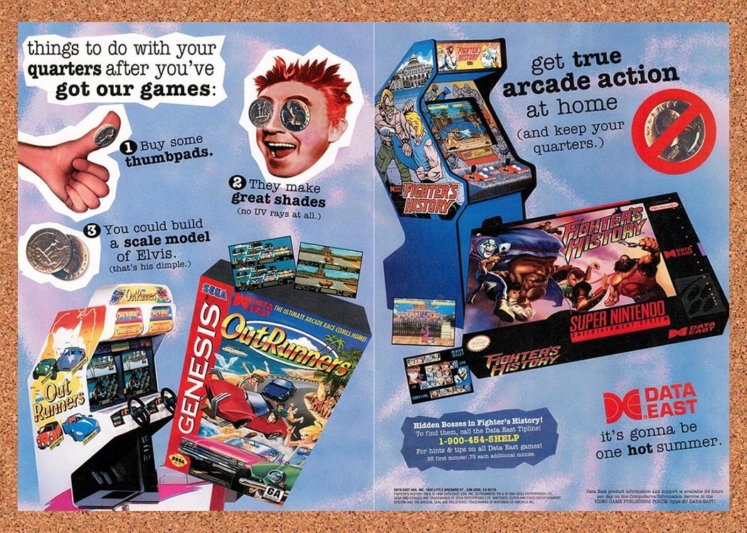 1994 Data East Arcade Games Original Advertisement / Retro Promo v1
