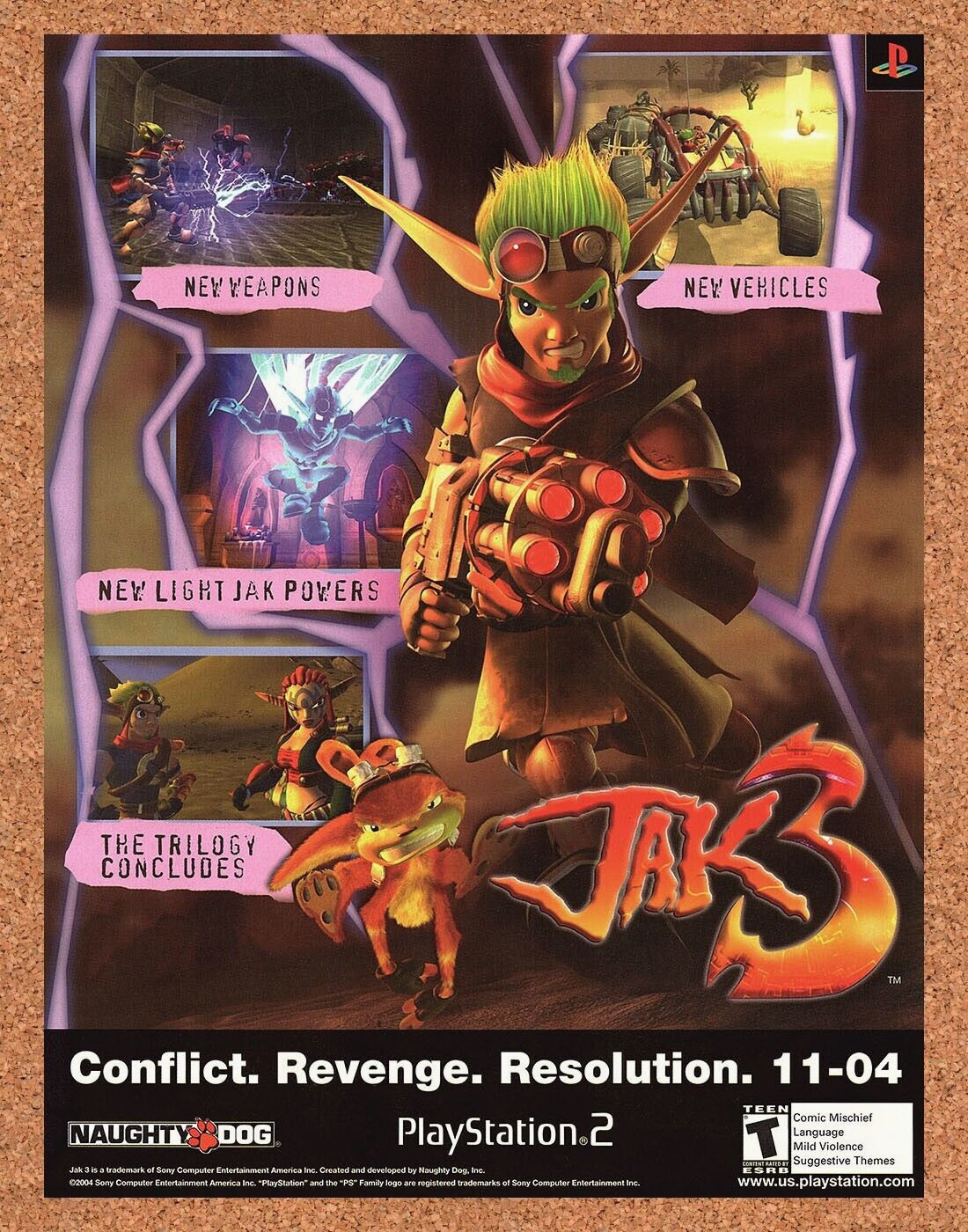 Original 2004 Jak 3 PS2 Vintage Print Ad - Video Game Promo Wall Art 2