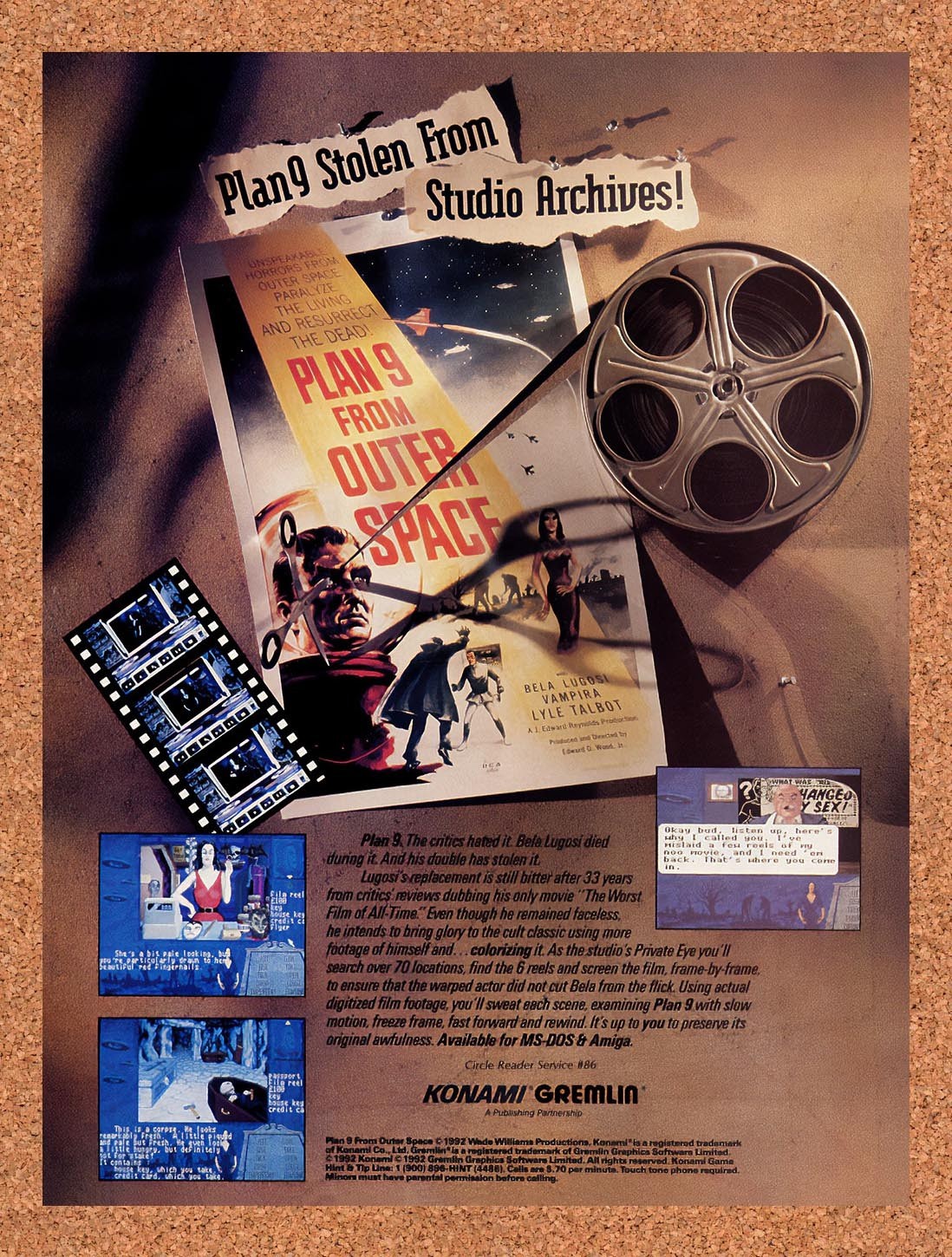 1992 Plan 9 From Outer Space Amiga Original Advertisement / Retro Promo v1