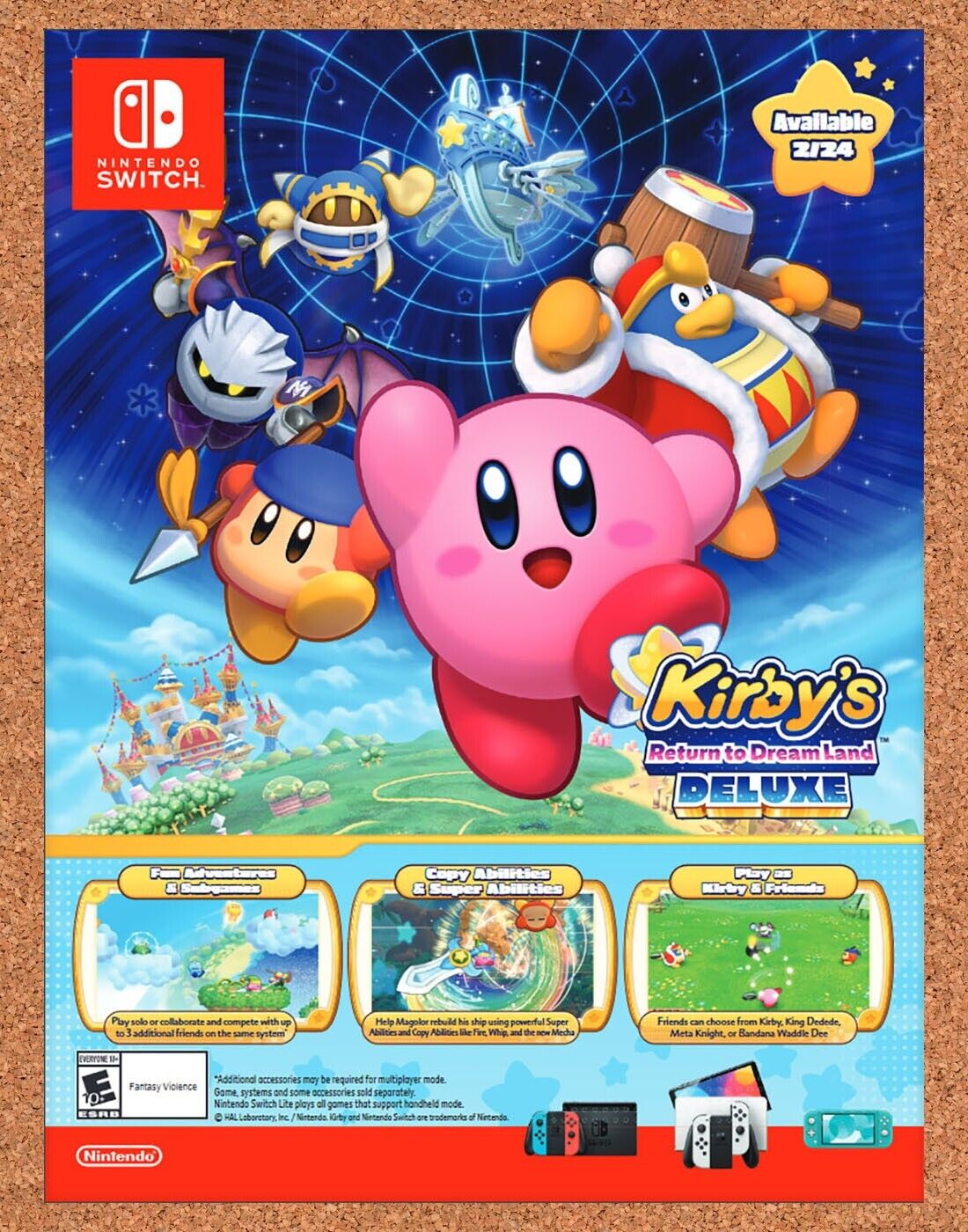 Kirby's Return To Dreamland Deluxe Switch Original 2023 Ad - Video Game Promo