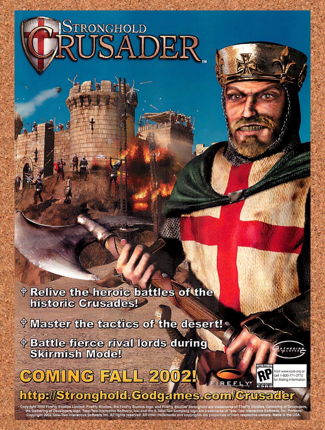 2002 Stronghold Crusader PC Original Advertisement / Retro Promo v3