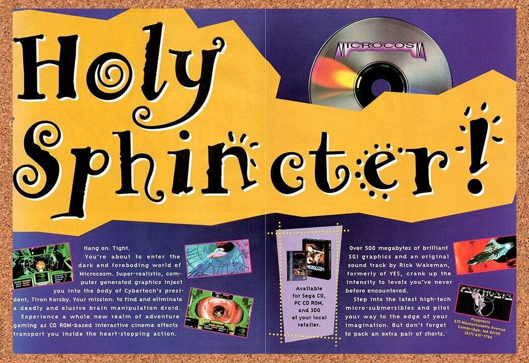 1994 Microcosm Sega CD Original Advertisement / Retro Wall Art v1