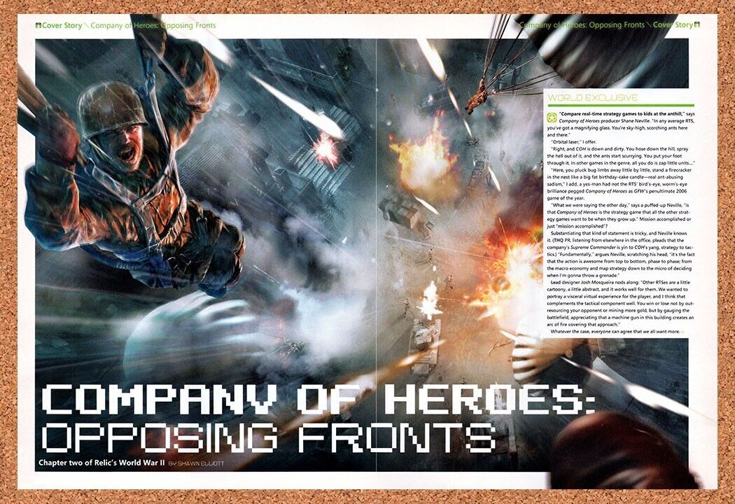 Company Of Heroes Opposing Fronts PC Original 2007 Vintage Ad - Video Game Promo